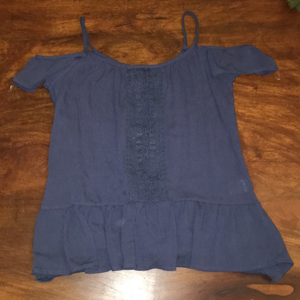 Girls blue off the shoulder too